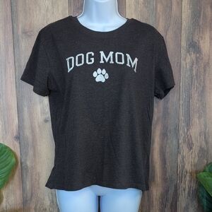 Modern Lux Charcoal Dog Mom Crop Short Sleeve Tee L          M664